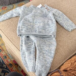 Carter's Light Blue Knit Baby Sweater set